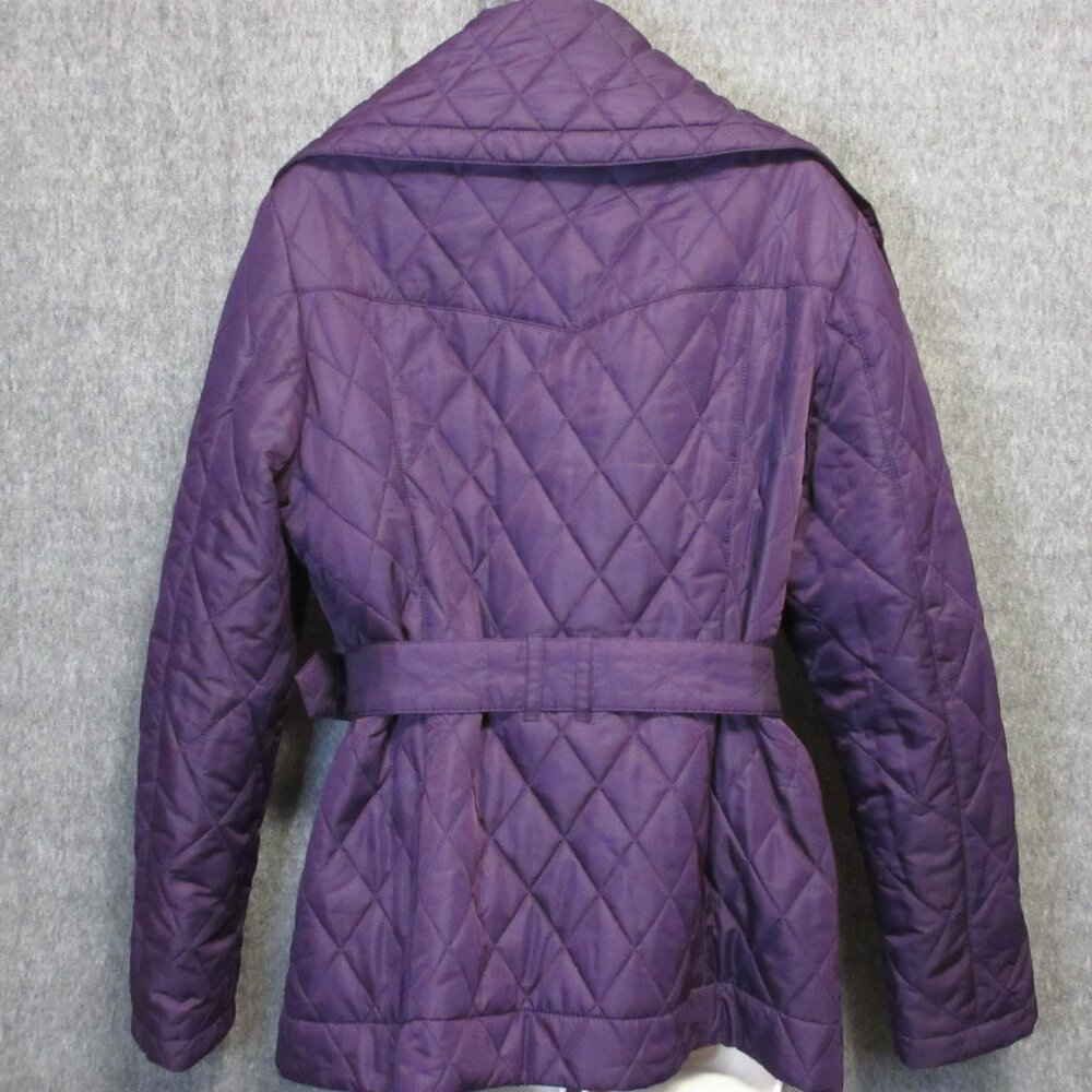 Pendleton Quilted Puffer Jacket Purple Belted Med… - image 3